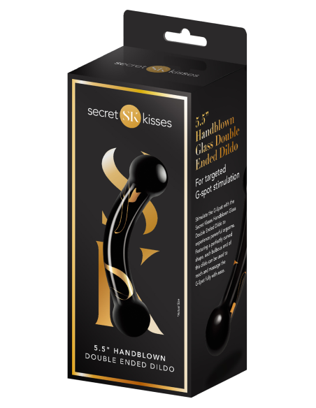 BESOS SECRETOS CONSOLADOR DE DOBLE TERMINACIÓN SOPLADO A MANO DE 5.5 PULGADAS