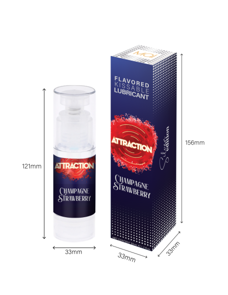 MAI ATTRACTION LUBRICANTE BESABLE SABOR CHAMPÁN FRESA 50ML