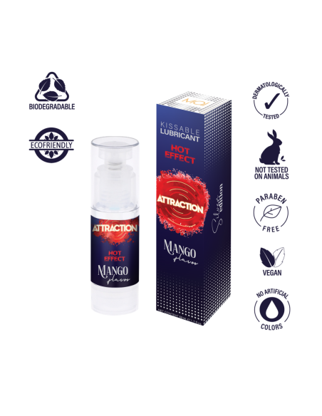 MAI ATTRACTION LUBRICANTE BESABLE EFECTO CALIENTE SABOR MANGO 50ML