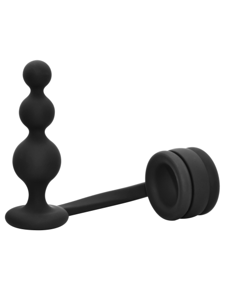 RAMROD COCKRING WITH BEADED ANAL PLUG