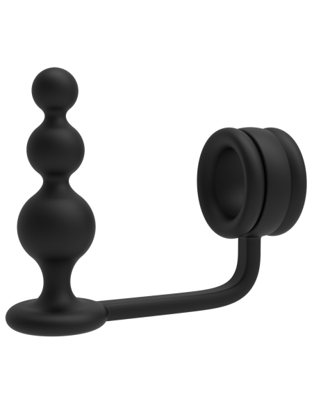 RAMROD COCKRING WITH BEADED ANAL PLUG
