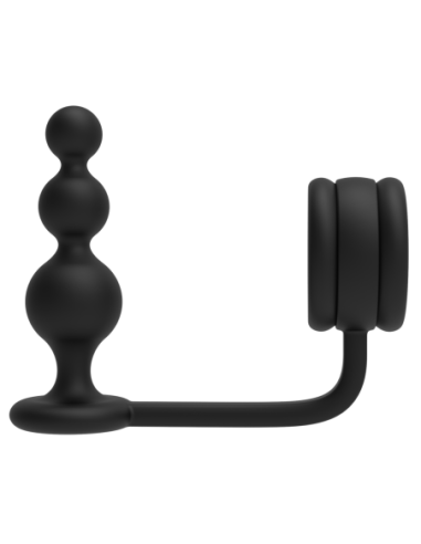 RAMROD COCKRING WITH BEADED ANAL PLUG