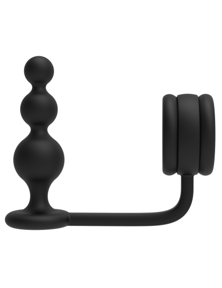 RAMROD ANILLO PARA EL PENE CON TAPÓN ANAL CON CUENTAS