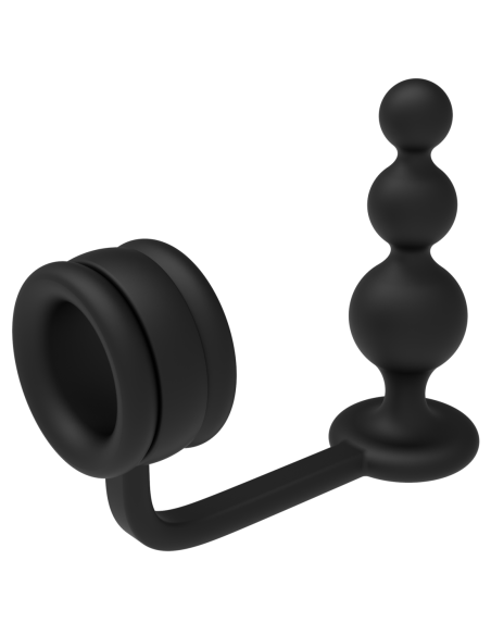 RAMROD COCKRING WITH BEADED ANAL PLUG