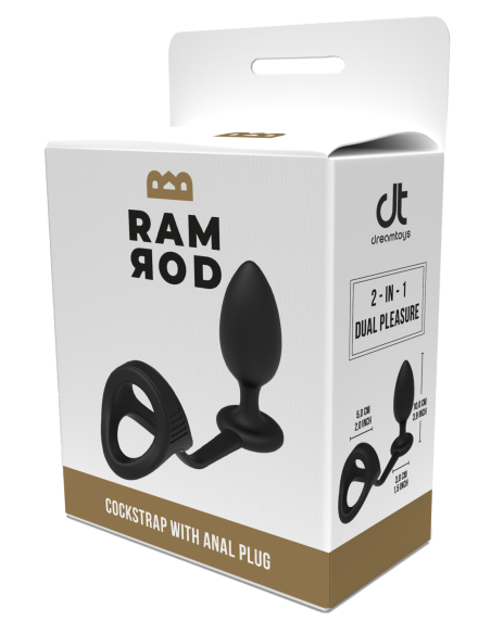 RAMROD COCKSTRAP WITH ANAL PLUG