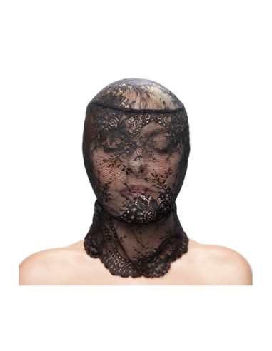 FETISH & FASHION LACE HOOD BLACK