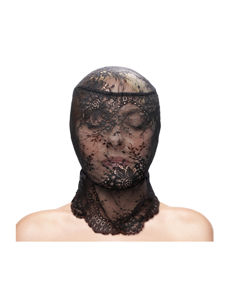 FETISH & FASHION LACE HOOD BLACK