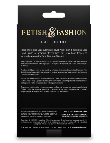 FETISH & FASHION LACE HOOD BLACK