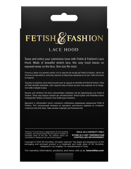 FETICHE & MODA CAPUCHA DE ENCAJE NEGRO