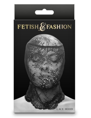 FETISH & FASHION LACE HOOD BLACK