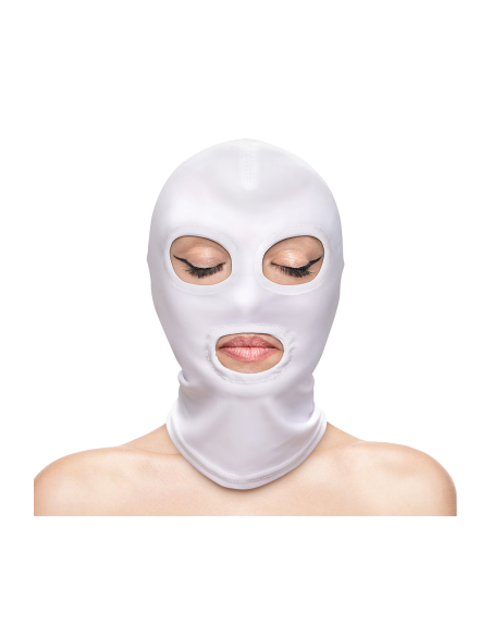 FETISH & FASHION EYES & MOUTH HOOD WHITE