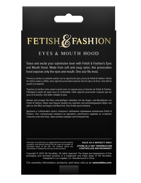 FETICHE & MODA OJOS & BOCA CAPUCHA BLANCO