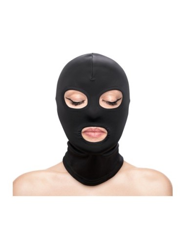 FETISH & FASHION EYES & MOUTH HOOD BLACK