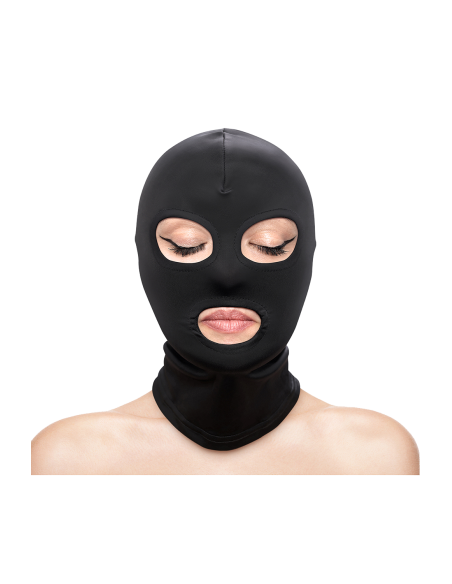 FETISH & FASHION EYES & MOUTH HOOD BLACK