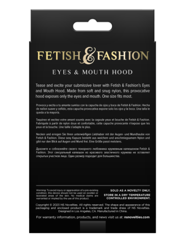 FETISH & FASHION EYES & MOUTH HOOD BLACK