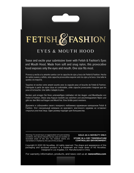 FETICHE & MODA OJOS & BOCA CAPUCHA NEGRO