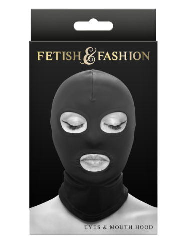 FETICHE & MODA OJOS & BOCA CAPUCHA NEGRO