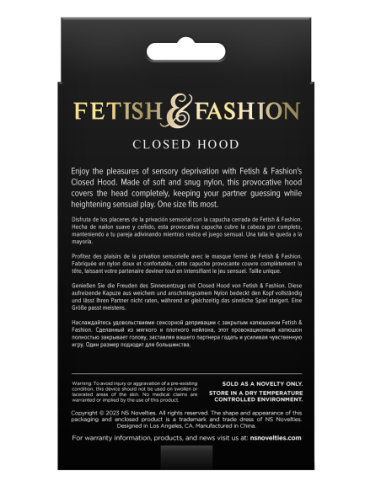 FETICHE & MODA CAPUCHA CERRADA NEGRO