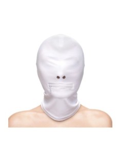 FETISH & FASHION ZIPPERED MOUTH HOOD WHITE
