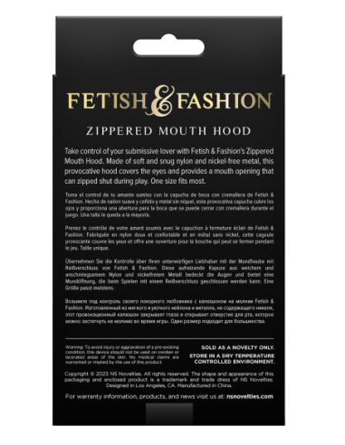 FETISH & FASHION ZIPPERED MOUTH HOOD WHITE