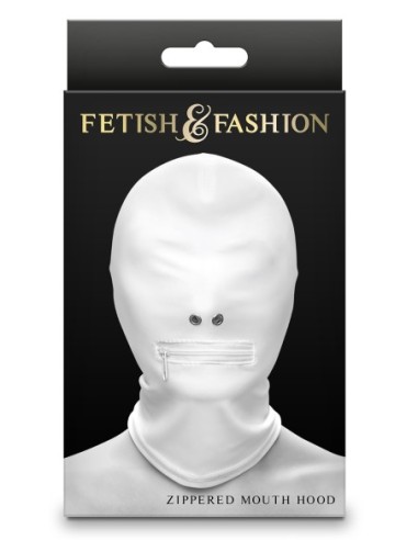 FETICHE & MODA CAPUCHA BUCAL CON CREMALLERA BLANCO