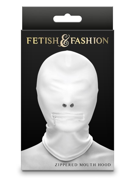 FETICHE & MODA CAPUCHA BUCAL CON CREMALLERA BLANCO