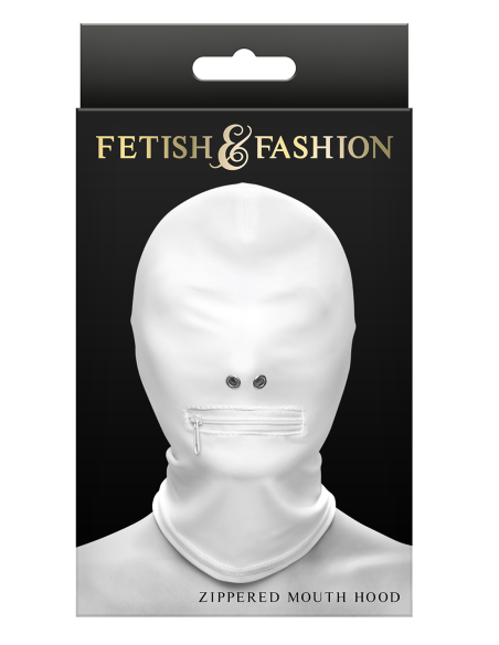 FETICHE & MODA CAPUCHA BUCAL CON CREMALLERA BLANCO