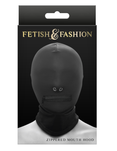 FETICHE & MODA CAPUCHA BUCAL CON CREMALLERA NEGRO