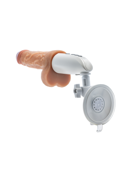 DR. SKIN SILICONA DR. HAMMER CONSOLADOR DE EMPUJE DE 7 PULGADAS CON MANGO BEIGE