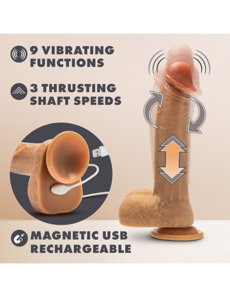 DR. SKIN SILICONE DR. PHILLIPS 8.5 INCH THRUSTING DILDO TAN