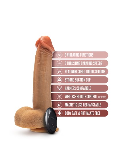 DR. SKIN SILICONE DR. PHILLIPS 8.5 INCH THRUSTING DILDO TAN