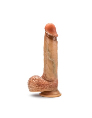 RENAISSANCE RAPHAEL 9.5 INCH SLIDING FORESKIN DILDO WITH SQUEEZABLE BALLS TAN