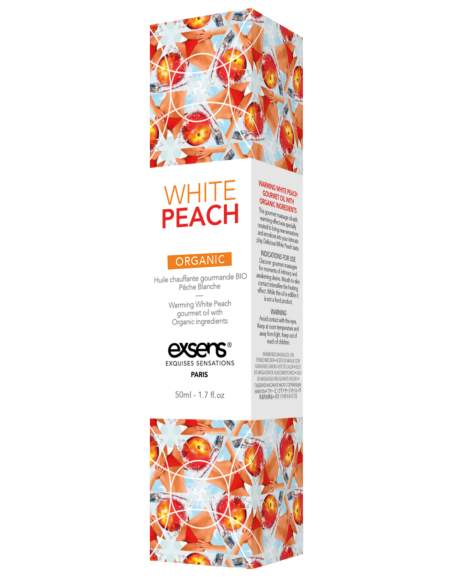 EXSENS ACEITE DE MASAJE CALIENTE MELOCOTÓN BLANCO ORGÁNICO 50ML