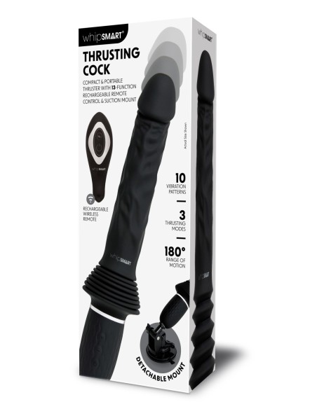 WHIPSMART GIRTHY REALISTIC THRUSTING SEX MACHINE WITH HANDS FREE SUCTION MOUNT