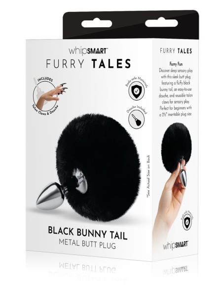 WHIPSMART 3 INCH FLUFFY BUNNY METAL PLUG WITH BLACK TAIL
