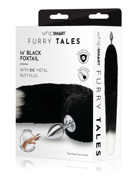 WHIPSMART 3 INCH METAL PLUG WITH 14" BLACK INDIGO FOX TAIL