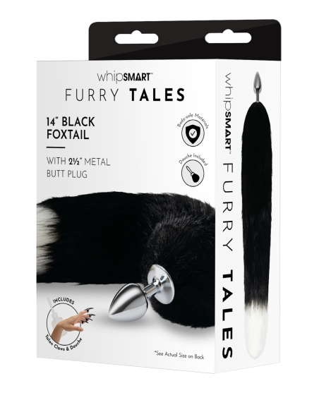 WHIPSMART 3 INCH METAL PLUG WITH 14" BLACK INDIGO FOX TAIL