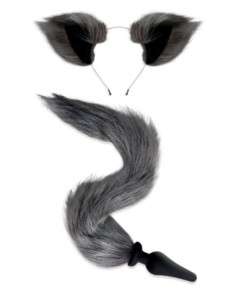 WHIPSMART 4.5 INCH SILICONE PLUG WITH GREY INDIGO FOX...