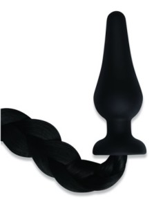WHIPSMART 4.5 INCH SILICONE PLUG WITH BLACK PONY TAIL 2