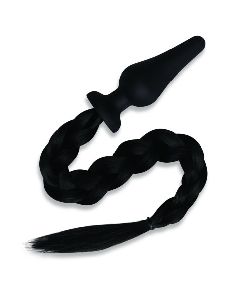 WHIPSMART 4.5 INCH SILICONE PLUG WITH BLACK PONY TAIL