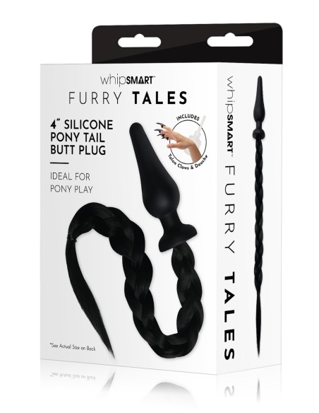 WHIPSMART 4.5 INCH SILICONE PLUG WITH BLACK PONY TAIL