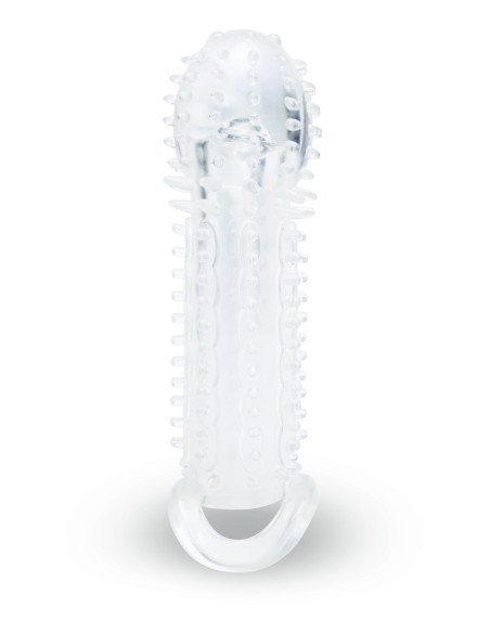 SIZE UP CLEAR VIEW TEXTURED PENIS EXTENDER WITH BALL LOOP