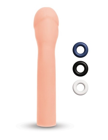 SIZE UP 3 INCH EXTRA REALISTIC PENIS EXTENDER FLESH