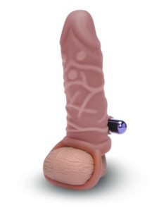 SIZE UP SILICONE VIBRATING REALISTIC PENIS EXTENDER WITH... 2