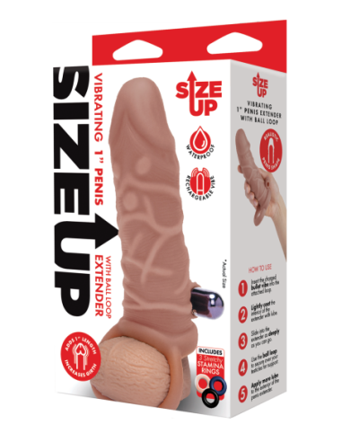 SIZE UP SILICONE VIBRATING REALISTIC PENIS...