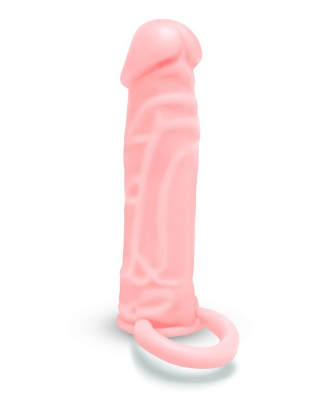 SIZE UP SILICONE REALISTIC PENIS EXTENDER WITH BALL LOOP FLESH