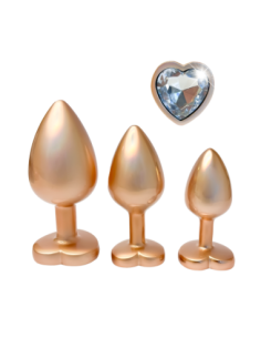 GLEAMING LOVE PEARL GOLD PLUG SET 2