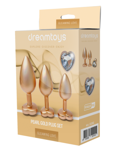 GLEAMING LOVE PEARL GOLD PLUG SET