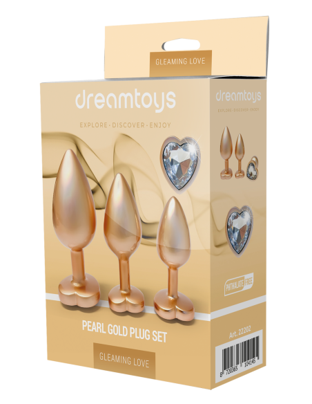GLEAMING LOVE PEARL GOLD PLUG SET