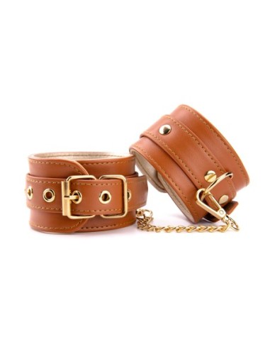 BLAZE ELITE HAND CUFFS COGNAC VEGAN LEATHER